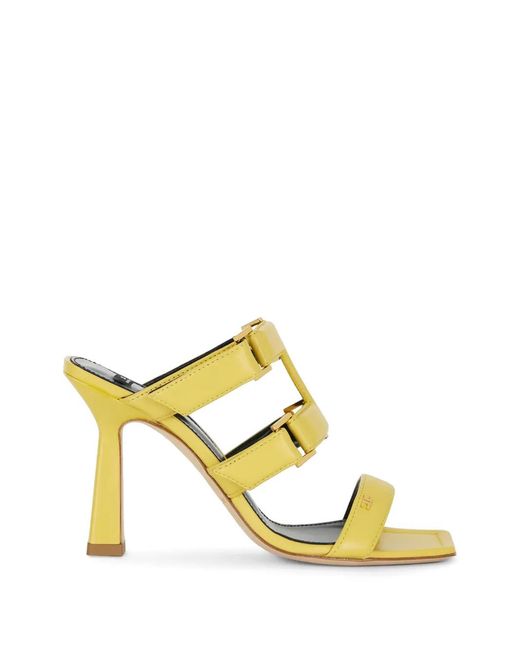 Elisabetta Franchi Metallic Strap Leather Sandals
