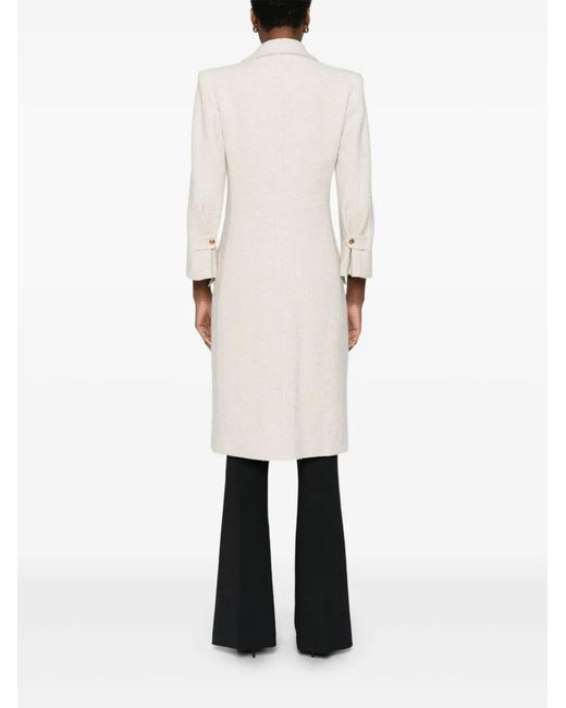 Elisabetta Franchi Natural Double-Breasted Coat