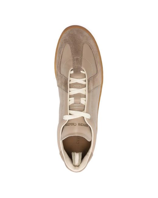 Officine Creative Natural Militia Suede Panelled Low-Top Sneakers
