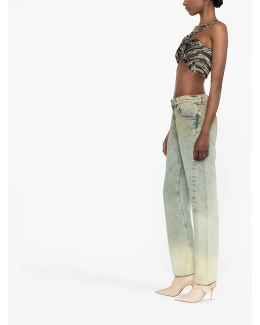 Off-White c/o Virgil Abloh Gray Washed Denim Straight-leg Jeans