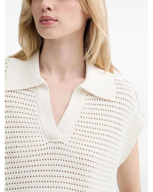 Marc O' Polo White Débardeur En Maille Ajourée À Col V