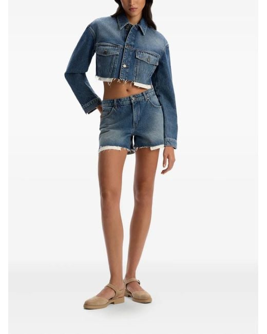 12 STOREEZ Blue Distressed Denim Shorts