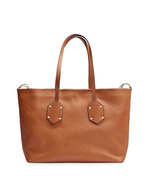 Boss Brown Grained-leather Tote Bag