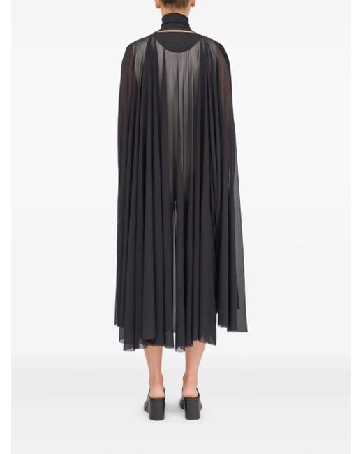 MM6 by Maison Martin Margiela Black Semi-transparentes Maxikleid