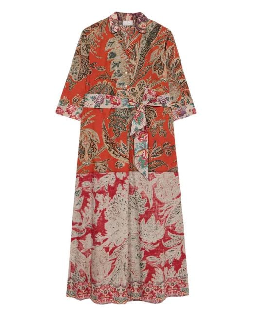 Pierre Louis Mascia Diomedes ペイズリーベルテッドドレス Red