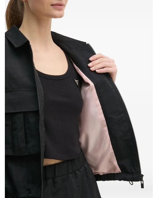 Guess Black Triangle-Logo Zip-Up Jacket