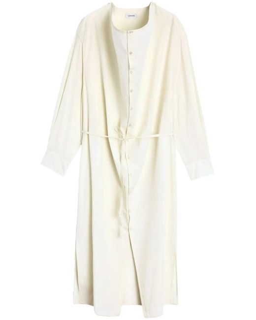Lemaire White Maxikleid Mit Kragen