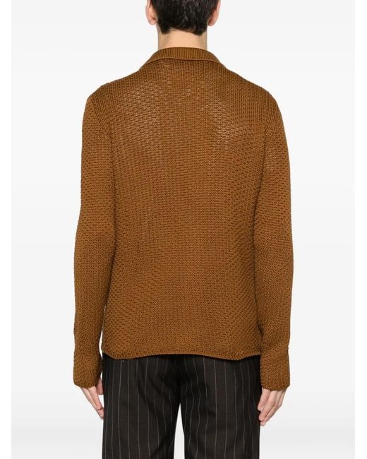 Tagliatore Brown Paulie Button-Up Cardigan for men