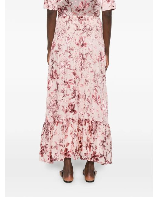 Alice + Olivia Pink Printed Maxi Skirt
