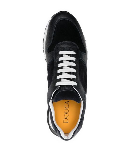 Doucal's Black Round-toe Panelled Sneakers for men