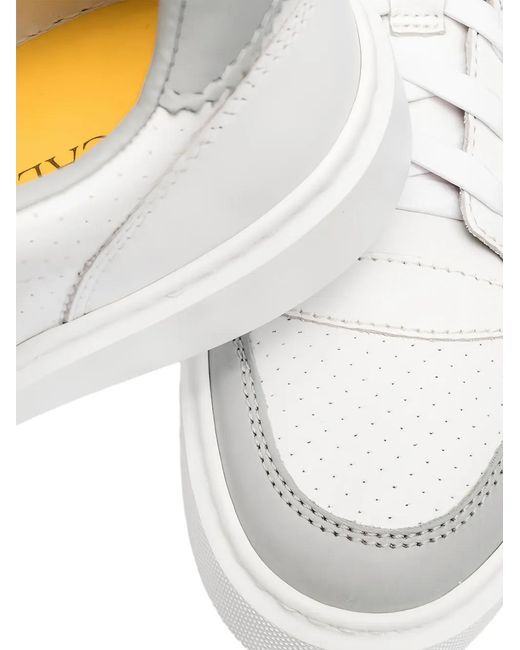 Doucal's White Perforated Panel Sneakers