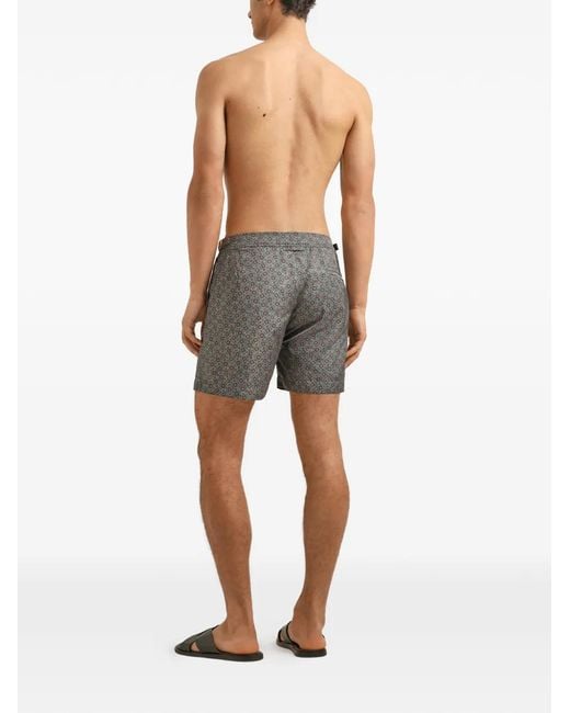 Orlebar Brown Gray Bulldog Floral-Print Swim Shorts for men