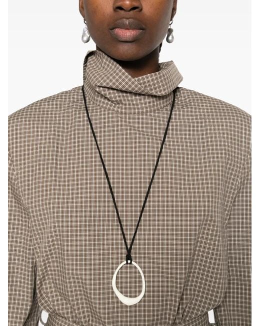 Nanushka Natural Belted Check-Pattern Mini Dress