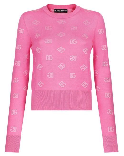 Dolce & Gabbana ロゴジャカード プルオーバー Pink
