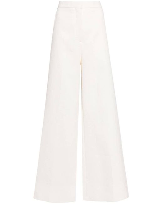 Stella McCartney White High-waisted Wide-leg Trousers