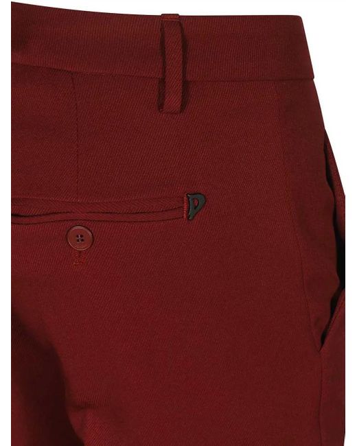 Dondup Red Stretch Slim Trousers