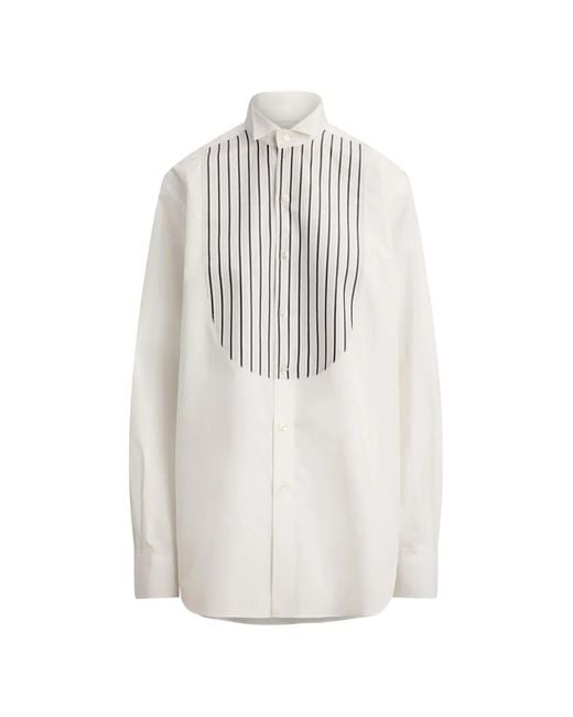 Ralph Lauren White Courtney Striped Shirt