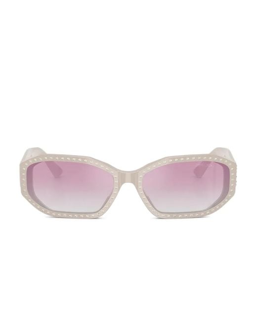 Jimmy Choo Pink Geometric-Embellished Sunglasses