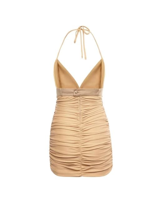 MEDEA Natural Ruched Mini Dress