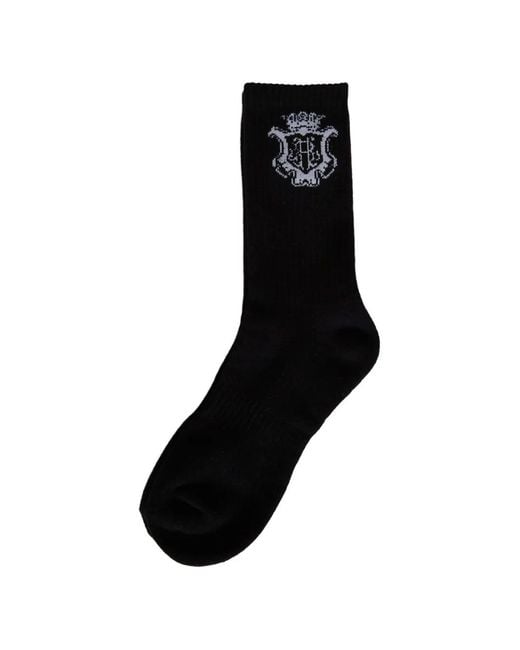 Rhude Black Logo-Embellishment Socks for men