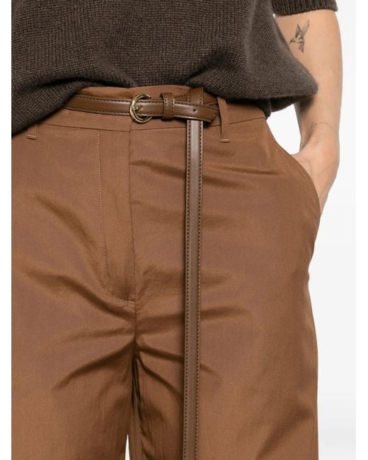 Max Mara Brown Pantalon À Taille Ceinturée
