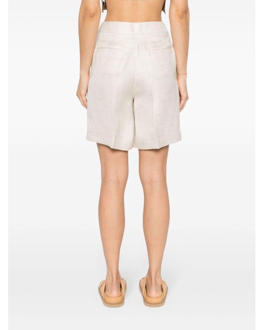 Peserico White High-waist Tailored Shorts