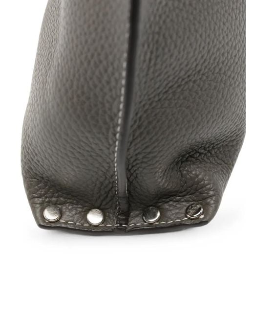 A.P.C. Gray Neige Clou Leather Clutch Bag