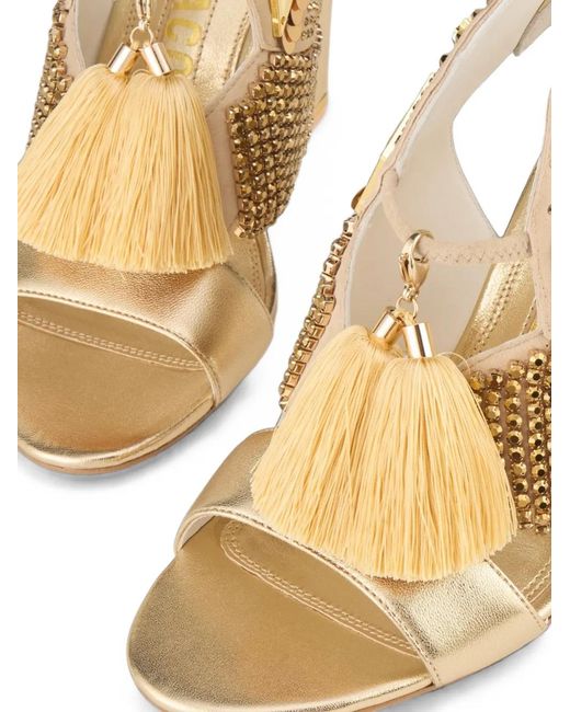 Kat Maconie Metallic Aya Embellished Tassel Sandals