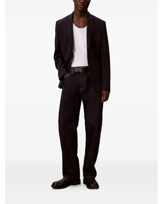 Calvin Klein Black 90's Logo-Patch Straight Jeans for men