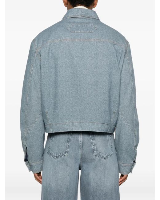 Giacca Con Zip E Logo di Jacquemus in Blue da Uomo