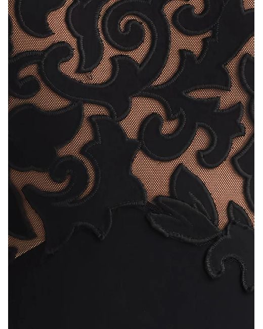 Tadashi Shoji Black Cape-Lace Maxi Dress