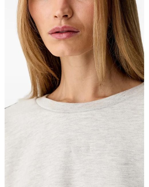 Gestuz Gray Logo-Embroidered Dropped-Shoulder Sweatshirt
