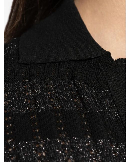 Akep Black V-Neck Knitted Top