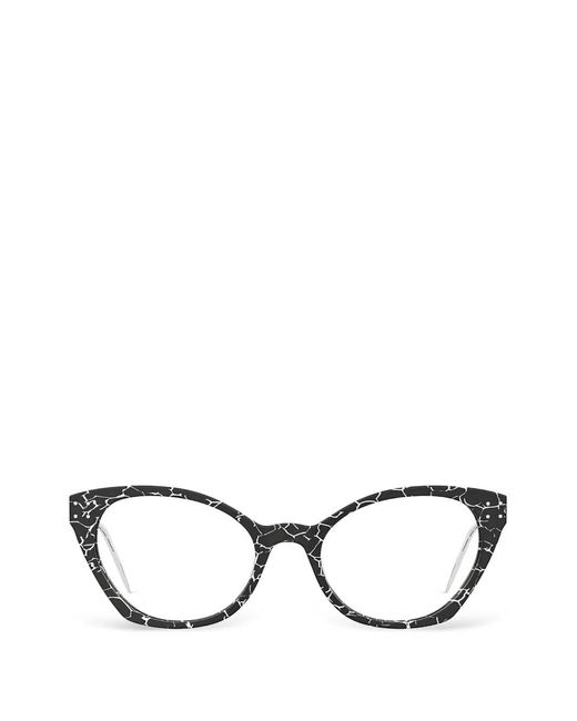 Moschino Black Marble-Effect Cat-Eye Frame Glasses