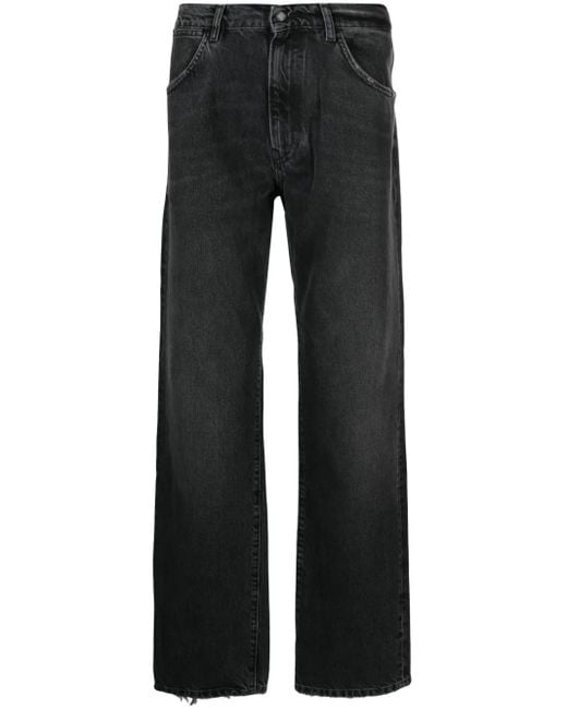 Jeans Dritti Con Effetto Schiarito di AMISH in Black da Uomo