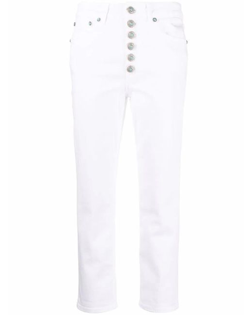 Dondup White Cropped Denim Jeans