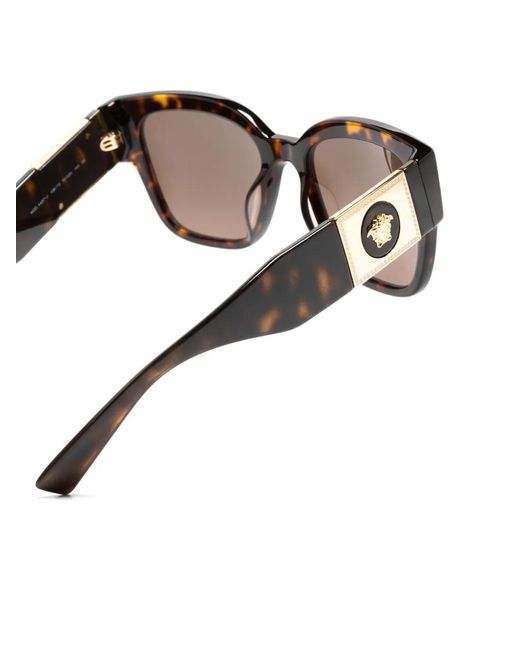 Versace Natural Tortoiseshell-Effect Square-Frame Sunglasses