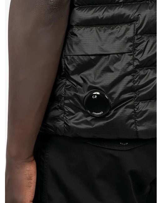 C P Company Gesteppte Weste mit Linsen-Detail in Black für Herren