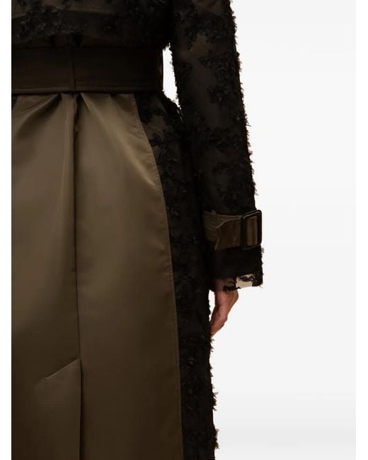 Contessa Mills Green Claw Panelled Trench Coat