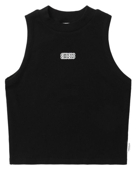 Chocoolate Black Logo-print Cropped Vest