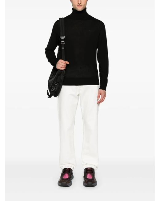 DSquared² Black Virgin Wool Turtleneck Sweater for men