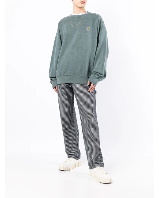 Carhartt Green Chest Logo-Patch Sweatshirt for men