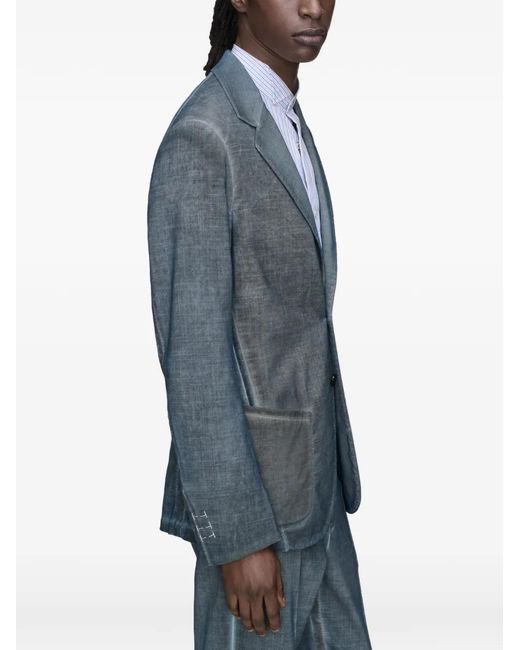 Maison Margiela Blue Double-Dyed Single-Breasted Blazer for men