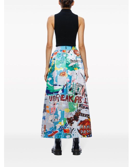 Falda larga Tina con estampado gráfico de alice + olivia x Basquiat Alice + Olivia de color Blue
