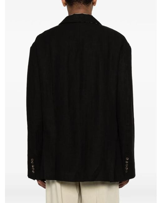 Ziggy Chen Black Buttoned Single-Breasted Suit Jacket for men