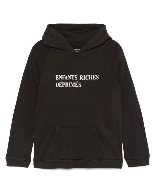 Enfants Riches Deprimes Black Logo-Print Hoodie for men