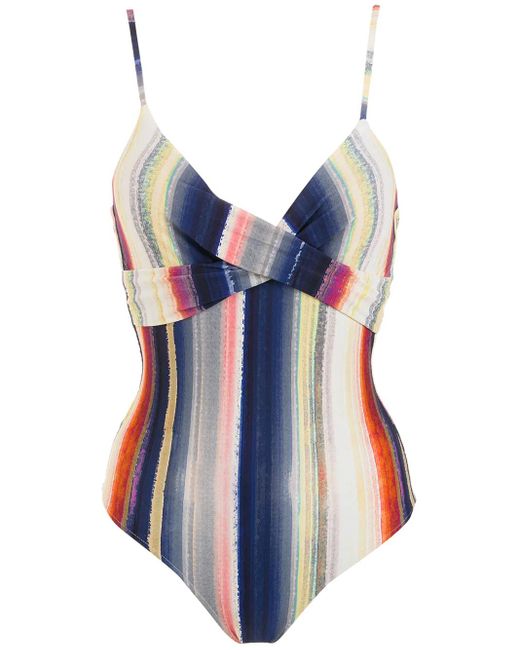 Lygia & Nanny Blue Bianca Horizontal-Stripe Swimsuit