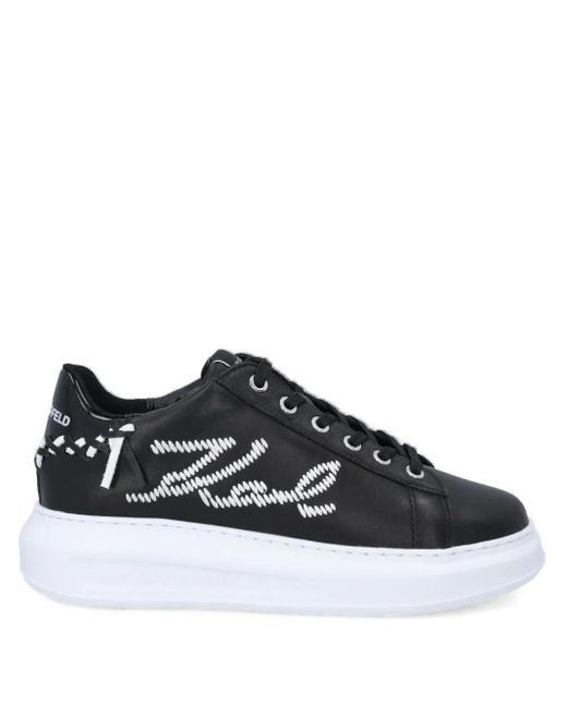 Karl Lagerfeld Black Kapri Signia Lace-Up Sneakers