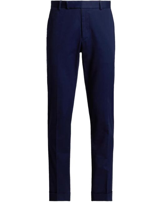 Polo Ralph Lauren Blue Turn-Up-Hem Trousers for men