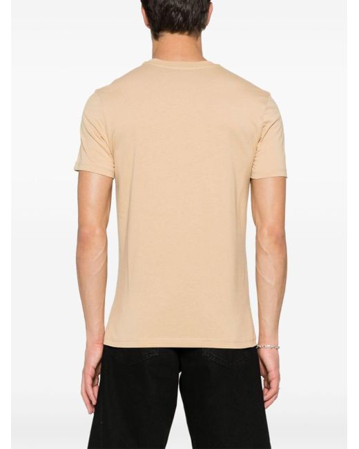 T-shirt en coton à logo appliqué Moschino pour homme en coloris Natural